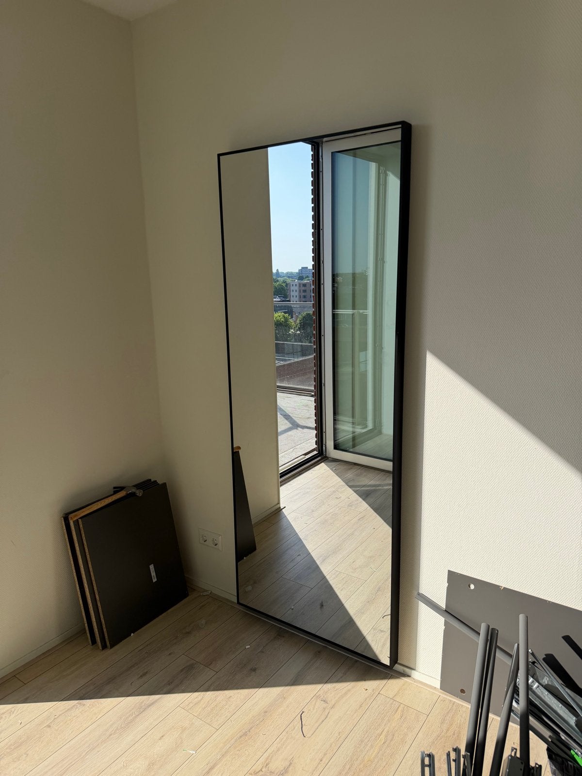 IKEA HOVET spiegel - Zwart frame, 78x196 cm, Huis en Inrichting, Ophalen, Zo goed als nieuw, 75 tot 100 cm, 150 tot 200 cm