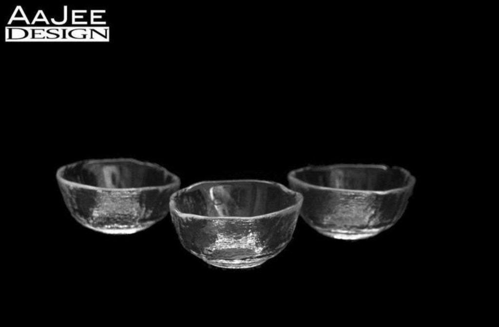 3 Pukeberg Sweden - Ijsglas schaaltjes – Theelichthouders, Gebruikt, Ophalen of Verzenden, Overige stijlen, Glas