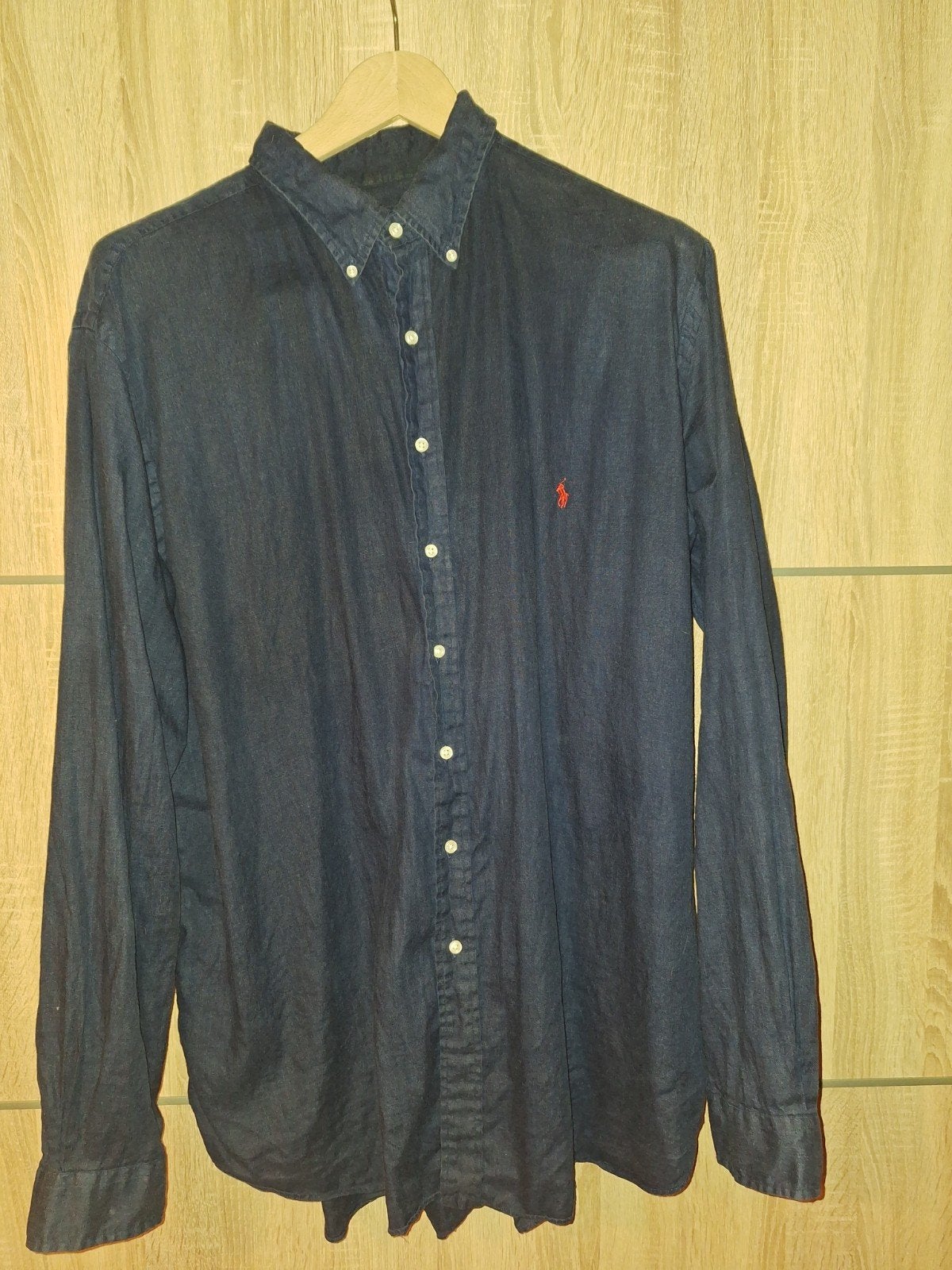 Ralph Lauren Polo Linnen donkerblauw shirt 2XLT, Verzenden, Zo goed als nieuw, Blauw