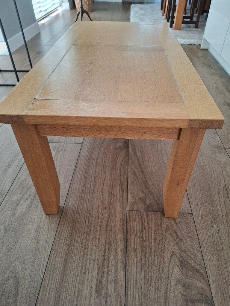 salontafel blank eiken, Huis en Inrichting, Ophalen, Gebruikt, 100 tot 150 cm, Eikenhout