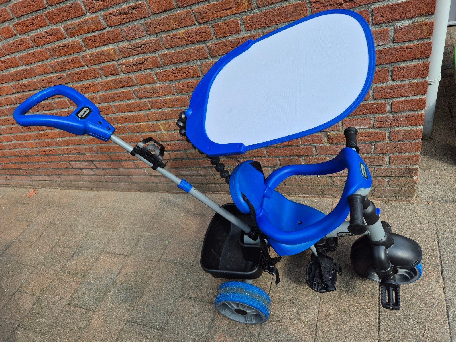 Little Tikes driewieler met duwstang en zonnekap, Ophalen, Gebruikt, Duwstang