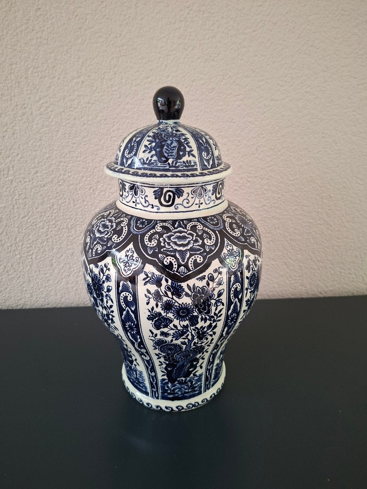 Royal Sphinx Delfts Blauw Gemberpot met Deksel, Ophalen