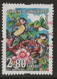 Turkije 72, koolmees, Verzenden, Overige landen, Gestempeld