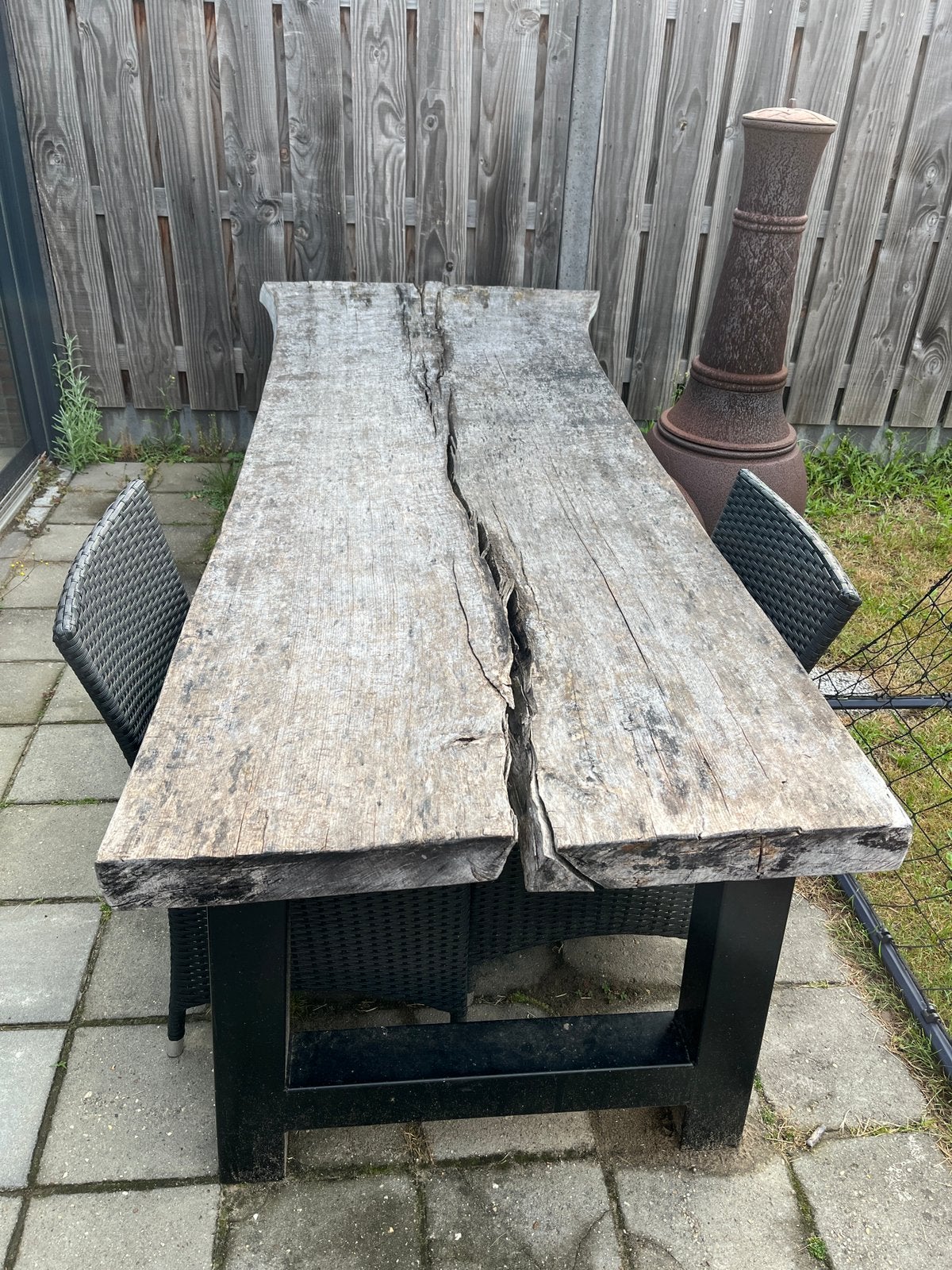 Tafelblad schaaldeel, Tuin en Terras, Tuinsets en Loungesets, Ophalen, Gebruikt, Eettafel, 8 zitplaatsen