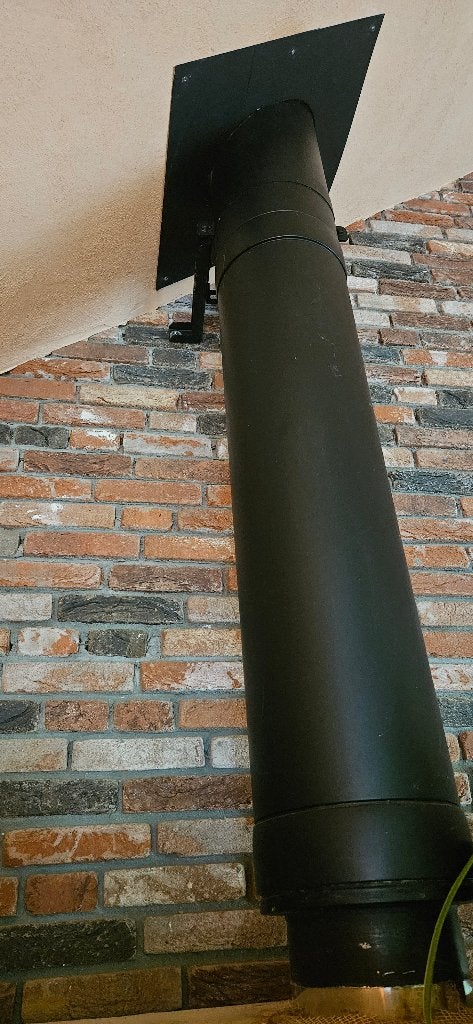 Nieuw in verpakking: dubbelwandige kachelpijp 1 meter, 180mm, Doe-het-zelf en Verbouw, Ophalen, Afvoer, Nieuw, Rvs