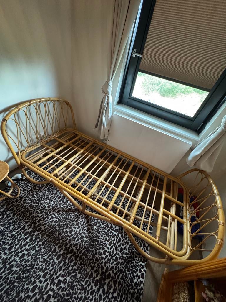 Bamboe kinderbed 190x90 cm, Ophalen, 85 tot 100 cm, Gebruikt, Matras