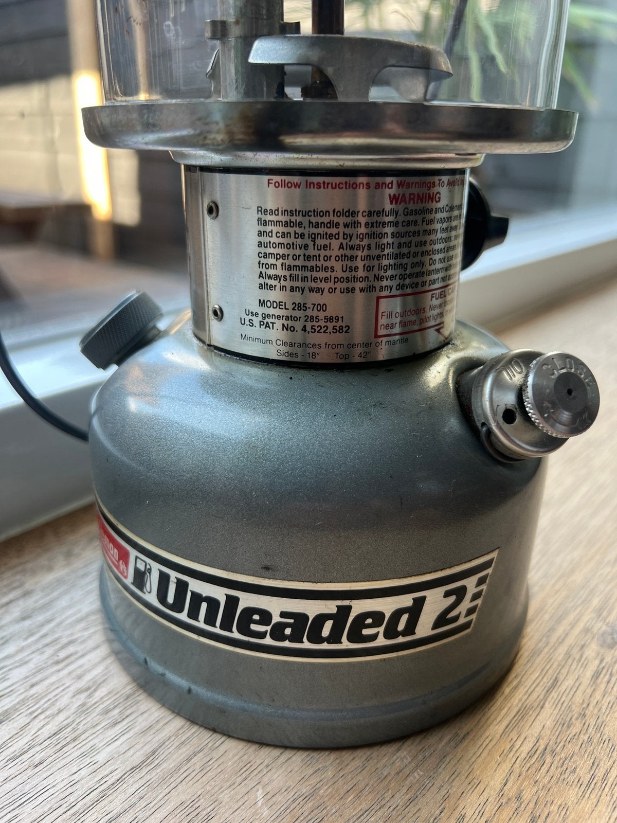 Coleman unleaded 2 benzine lamp met nieuwe kousjes, Ophalen of Verzenden, Gebruikt