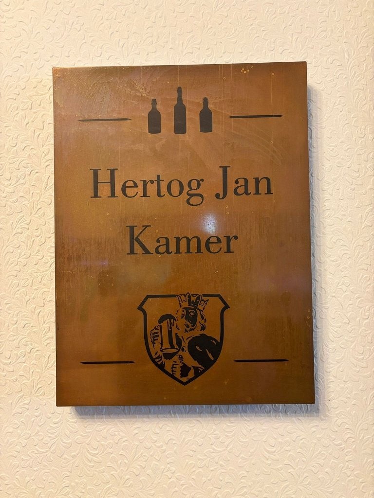 Hertog Jan koperen schild, Verzamelen, Biermerken, Ophalen, Zo goed als nieuw, Reclamebord, Plaat of Schild, Hertog Jan