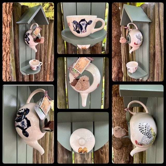 Cadeautip! Ali Kruse - Kolk 'Landleven' Theepot Vogelhuisje, Overige merken, Keramiek, Landelijk/Boerenbont, Nieuw