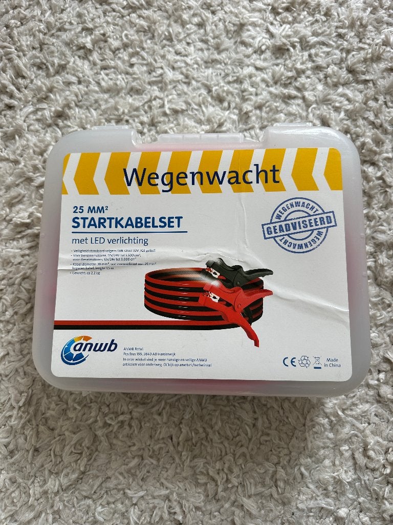 ANWB Wegenwacht startkabelset 25 mm² met LED verlichting, Verzamelen, Ophalen, Zo goed als nieuw, Auto's