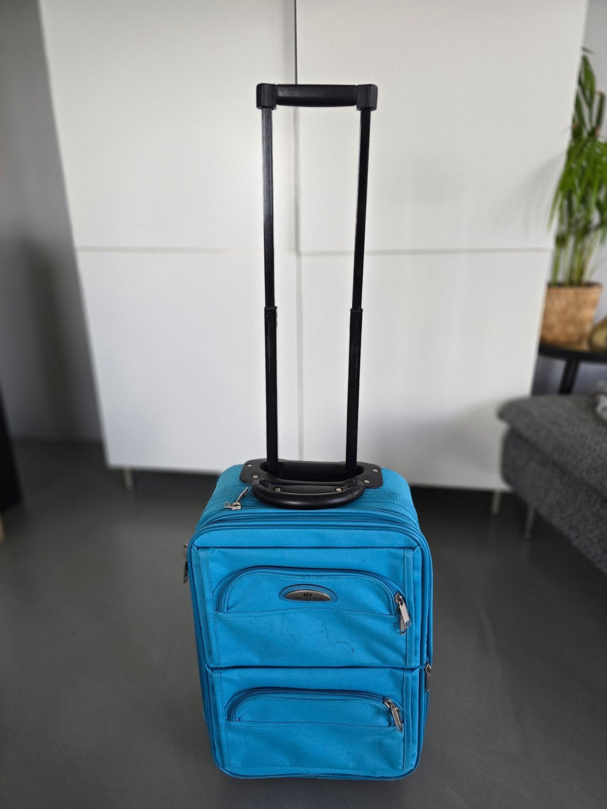 Handige turquoise Enrico Benetti handbagage koffer, Ophalen