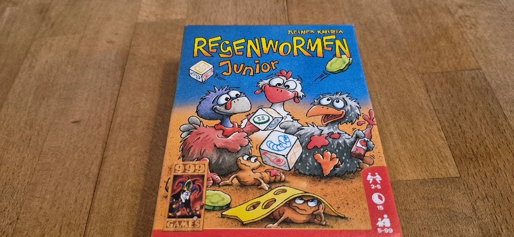 Regenwormen Junior Leuk dobbelspel 999 games, Een of twee spelers, Ophalen of Verzenden, Zo goed als nieuw, 999 Games