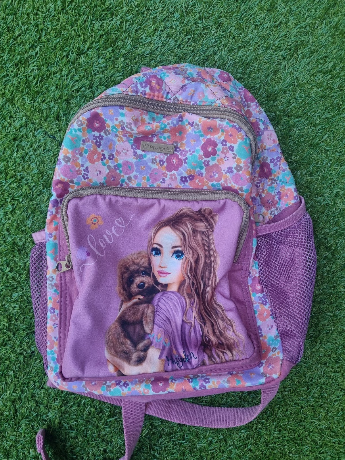 TOPModel Rugzak met bloemenprint, 30 tot 40 cm, Rugtas, Paars, 40 tot 50 cm