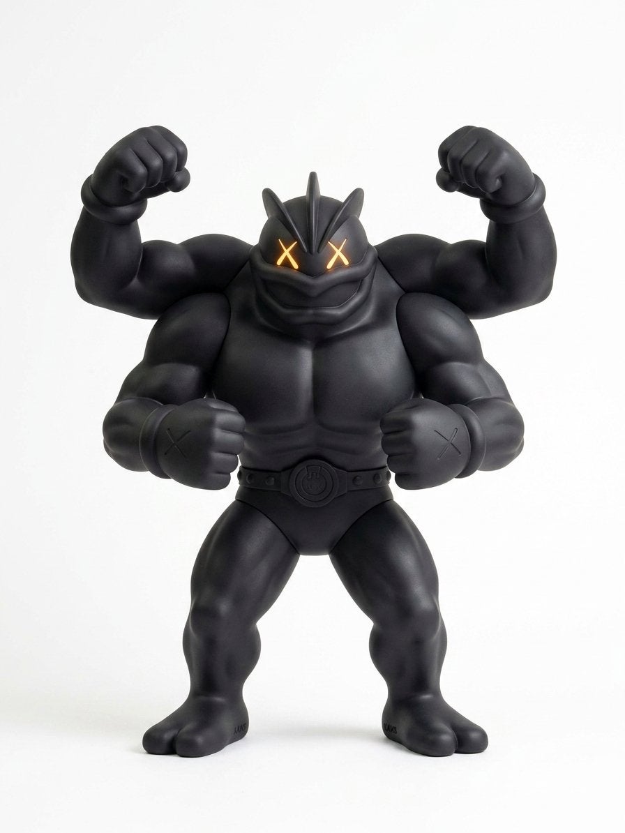 KAWS x Machamp Figuur - Zeldzaam Verzamelobject, S, Z, Ophalen of Verzenden, Zo goed als nieuw