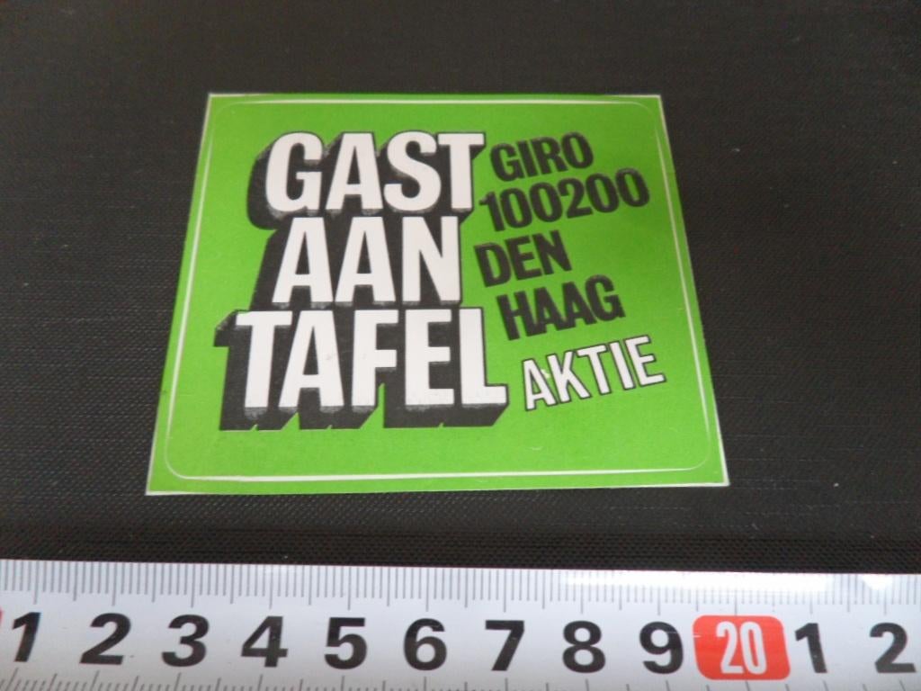 sticker aktie gast aan tafel - den haag giro 100200, Ophalen, Zo goed als nieuw