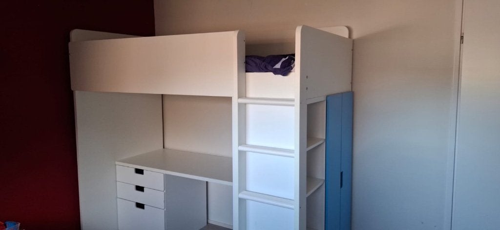IKEA hoogslaper met bureau, Ophalen, Gebruikt, Eenpersoons, 90 cm