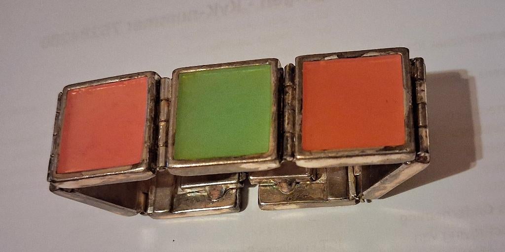 Vintage Armband van het Franse Modehuis Scooter, Sieraden, Tassen en Uiterlijk, Armbanden, Ophalen of Verzenden, Gebruikt, Zilver