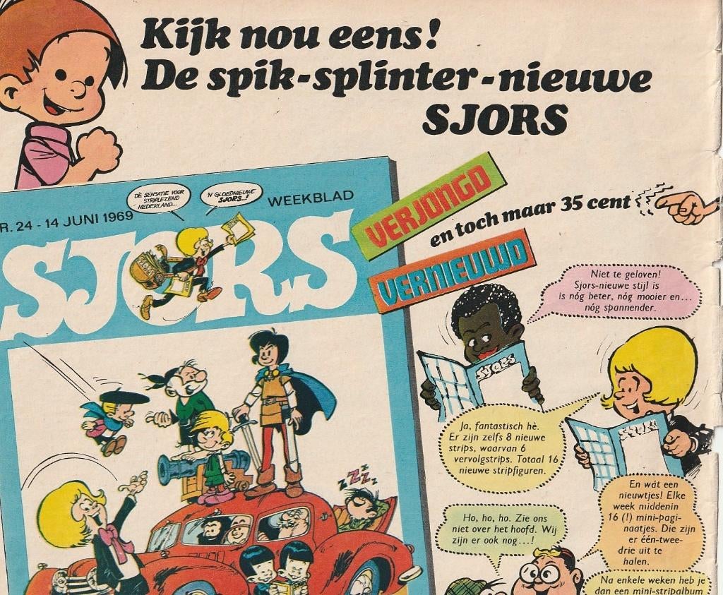 Retro reclame 1969 Sjors weekblad spik-splinter-nieuw, Verzenden, Overige typen