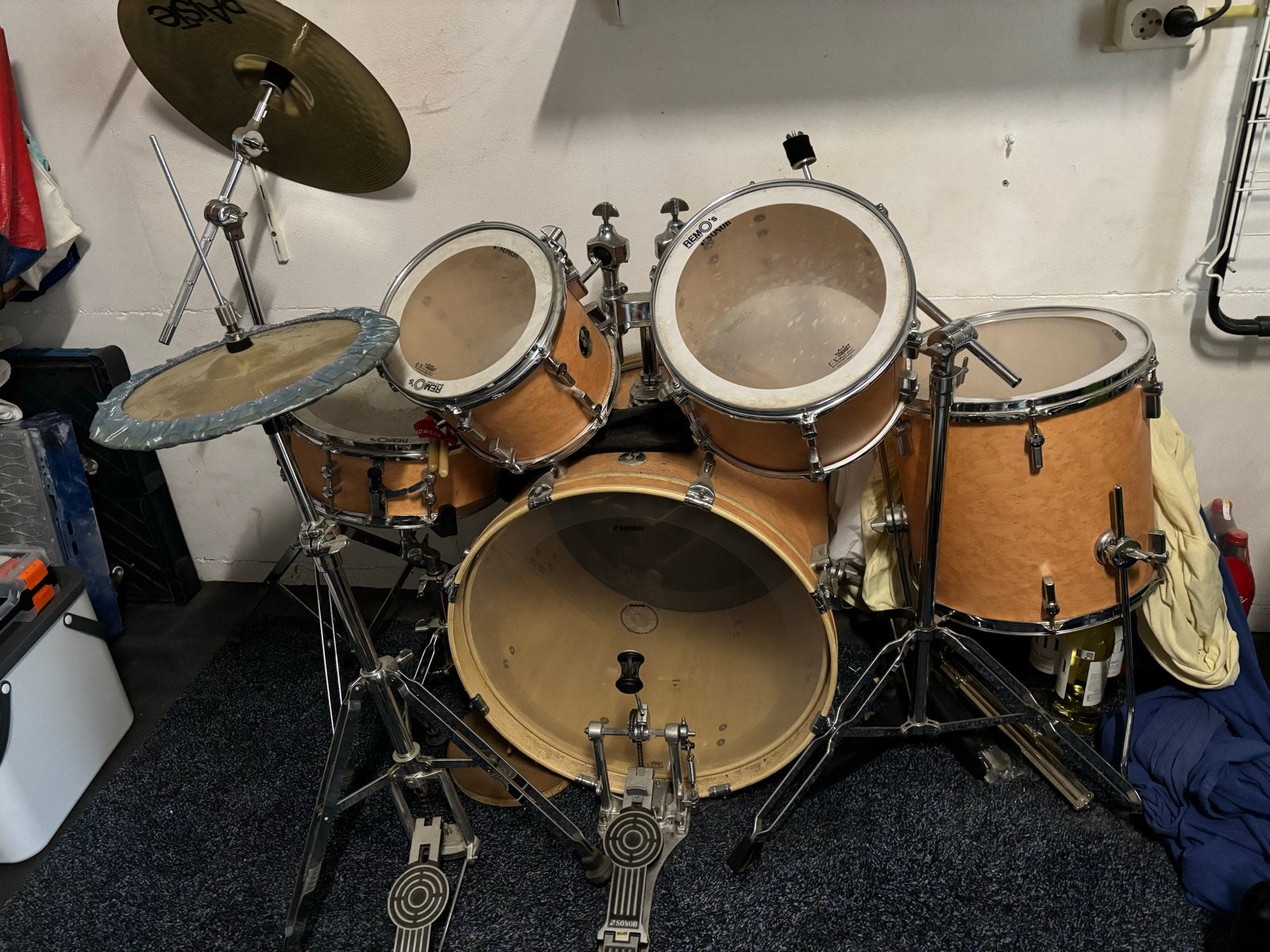 Sonor Force 1007 drumstel met Paiste bekkens, Muziek en Instrumenten, Ophalen, Gebruikt, Sonor