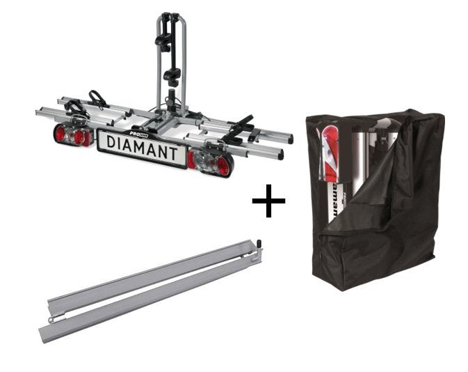 Pro-User Diamant - Fietsendrager 2x Ebike + Oprijgoot + Tas