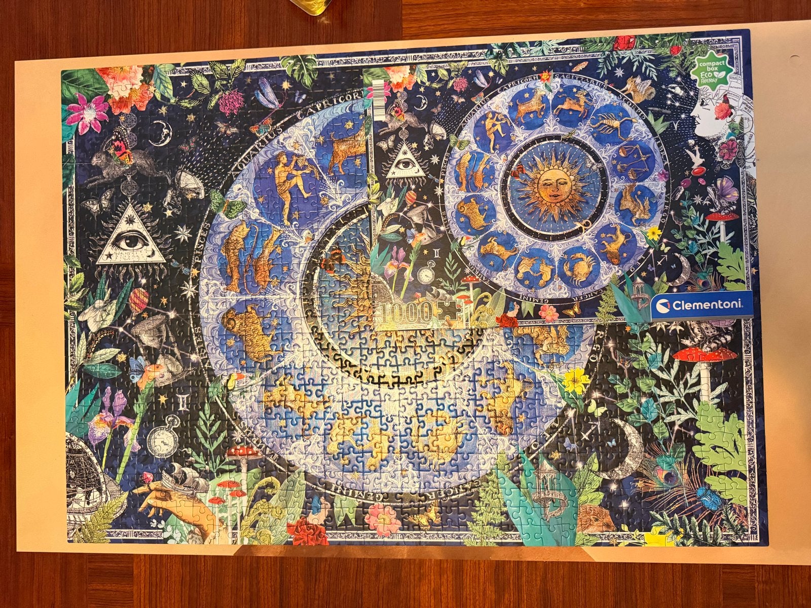 Clementoni Legpuzzel 1000 stukjes Zodiac Astrologie, Ophalen, 500 t/m 1500 stukjes, Zo goed als nieuw, Legpuzzel
