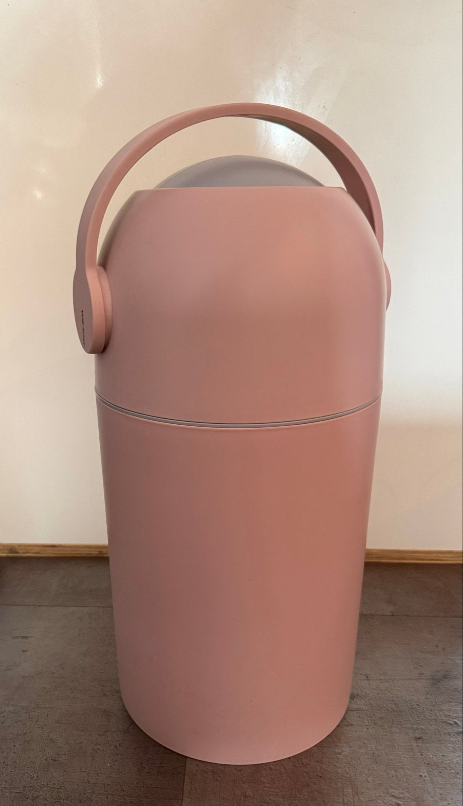 Mooie roze luieremmer met handvat, Ophalen, Kunststof, Gebruikt, Met deksel