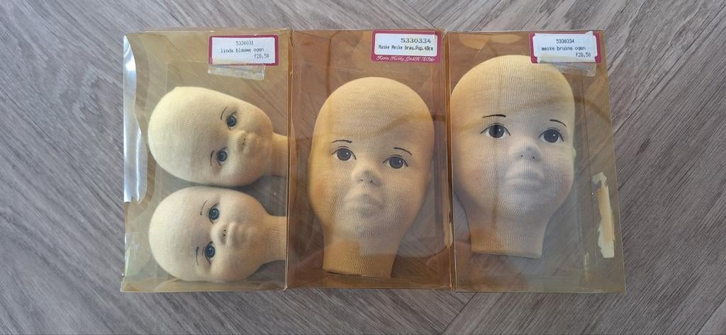 Vintage poppen hoofdjes nieuw, Ophalen of Verzenden, Nieuw, Pop