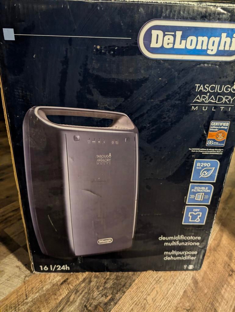 De'Longhi Luchtontvochtiger DEX216F - 16L/24u - Z.G.S., Ophalen of Verzenden, Zo goed als nieuw, Luchtontvochter
