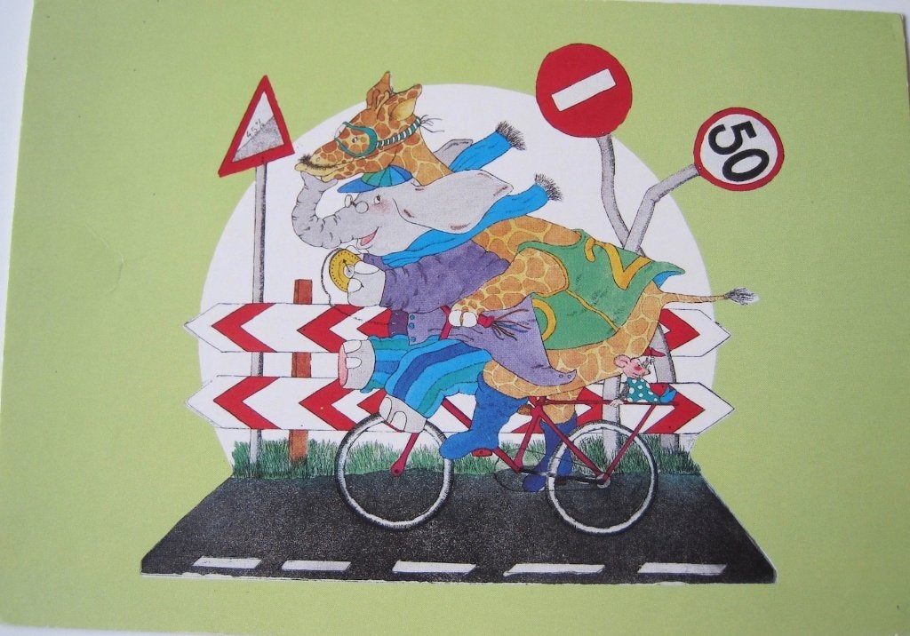 voor het kind - beestenboel - op de fiets - 1989 - nieuw, Verzenden, 1980 tot heden, Ongelopen, Overige thema's
