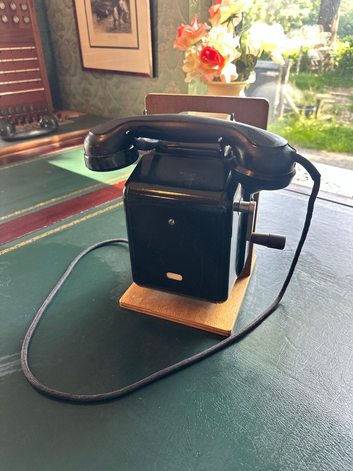 Vintage LM Ericsson Telefoon met Draaischijf, Bakeliet Hoorn, Ophalen of Verzenden, Gebruikt, Bakeliet