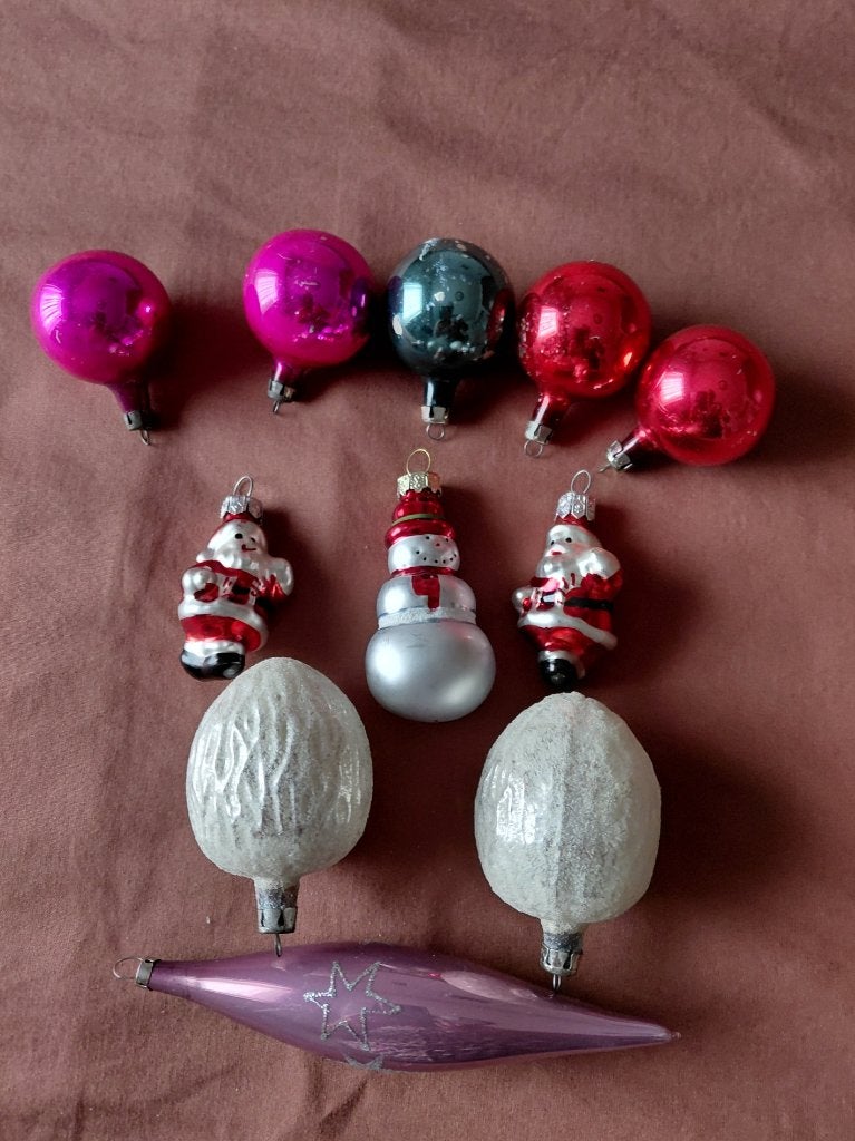 Gekleurde vintage kerstballen, Diversen, Ophalen of Verzenden, Gebruikt