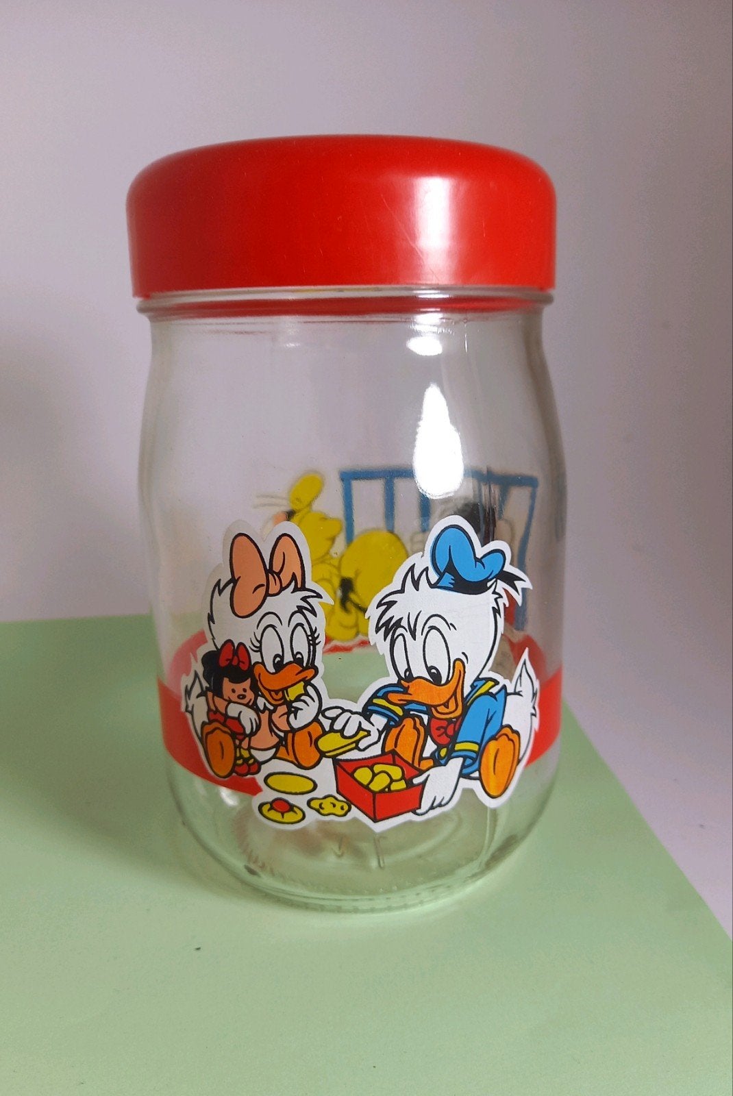Retro Disney Baby Grote glazen pot, Ophalen of Verzenden, Goofy of Pluto, Zo goed als nieuw, Servies