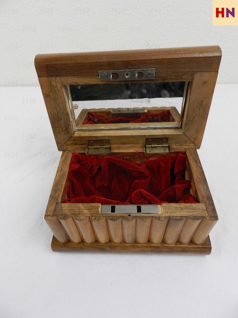 Vintage houten sieradendoosje / kistje snijwerk van vogels, Ophalen of Verzenden