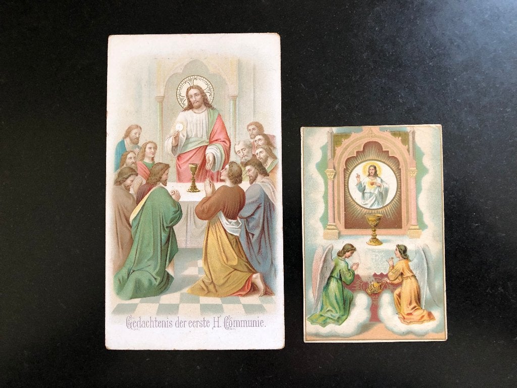 Oude Communie Prentjes Plaatjes, Ophalen of Verzenden, Gebruikt, Kaart of Prent