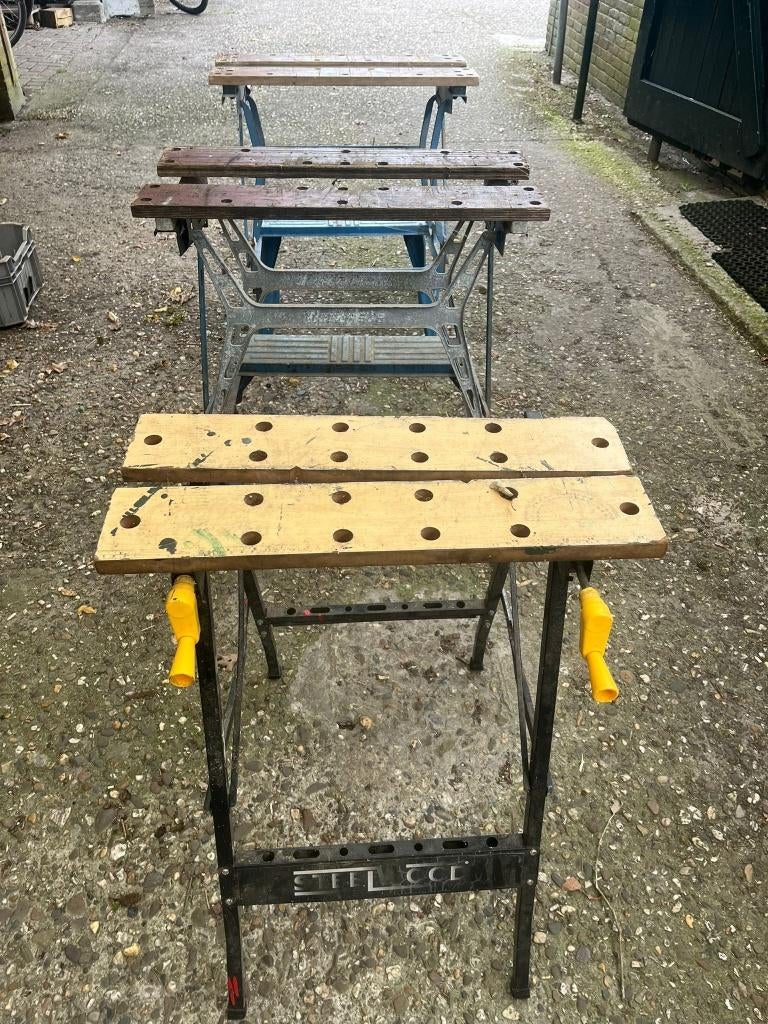 Zaagbokken | Luchthaspel | Fietspomp, Ophalen, Gebruikt, 70 tot 120 cm, Inklapbaar
