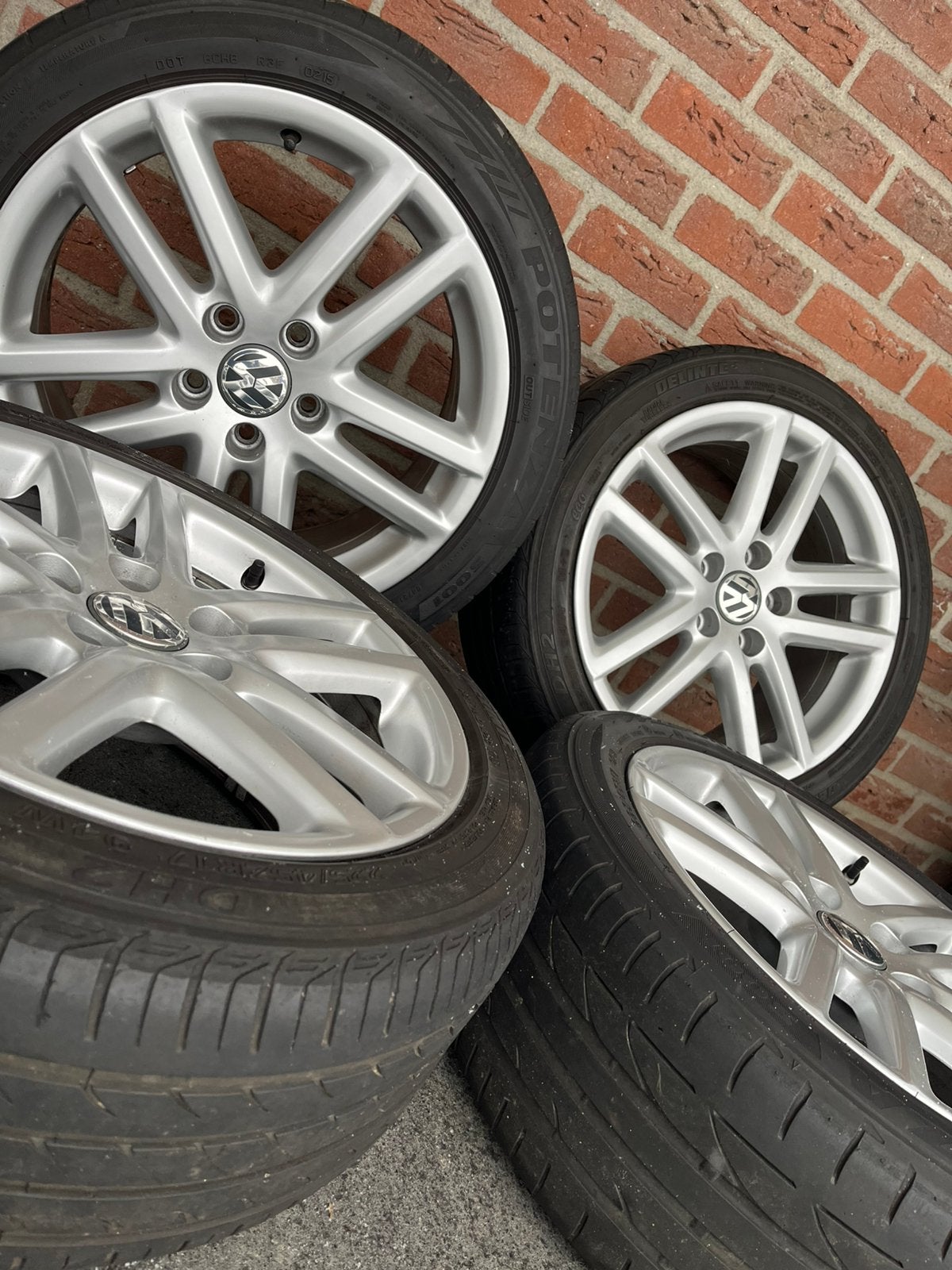 5x112 Originele Vw velgen 17 inch R-line 225/45/17, Auto-onderdelen, Ophalen, 17 inch, Zomerbanden, 225 mm