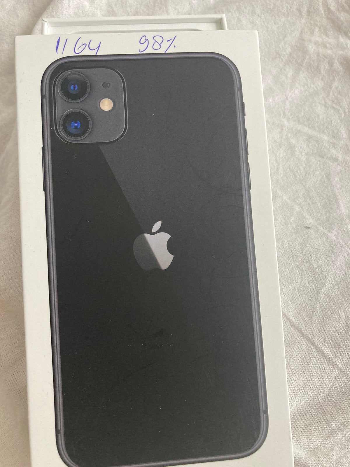 iPhone 11-64 in topconditie met doosje, Telecommunicatie, Mobiele telefoons | Apple iPhone, Ophalen, Zwart, IPhone 11, Zo goed als nieuw