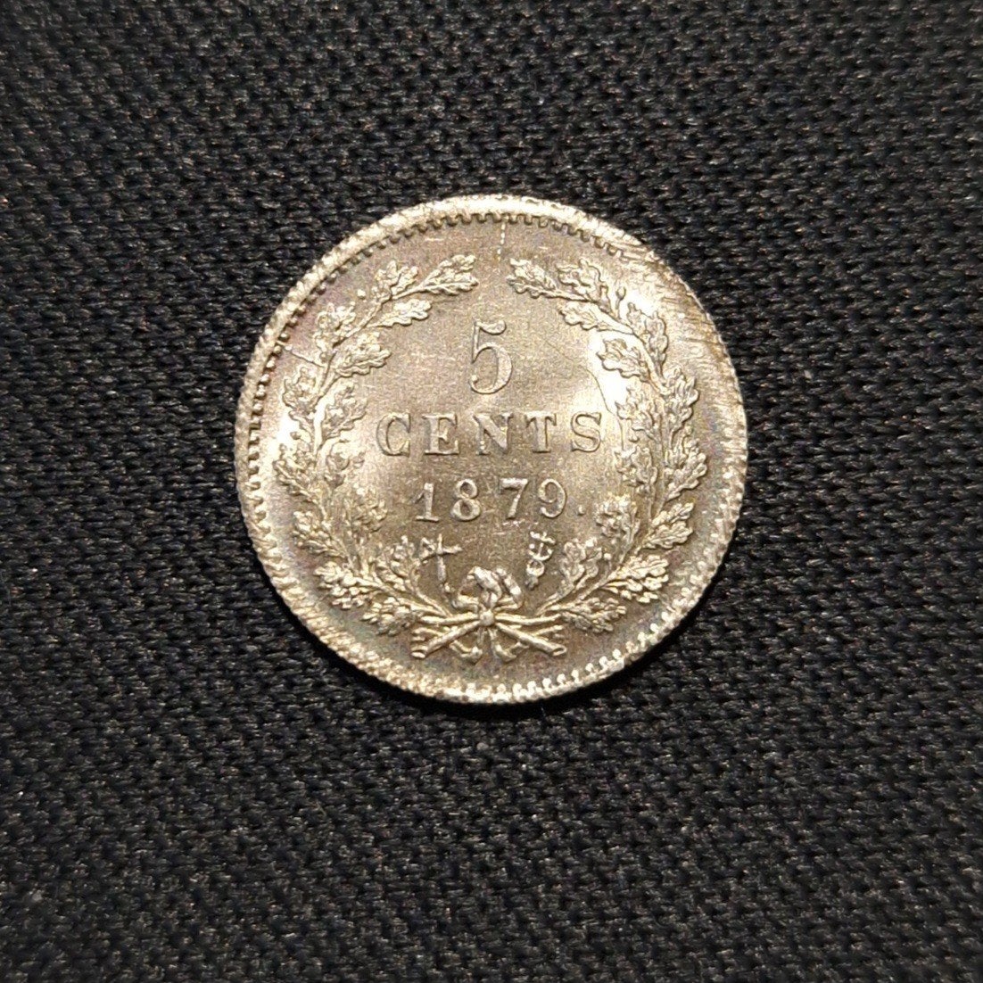 5 cent 1879 hele mooie kwaliteit, Koning Willem III, Verzenden, Zilver, Losse munt