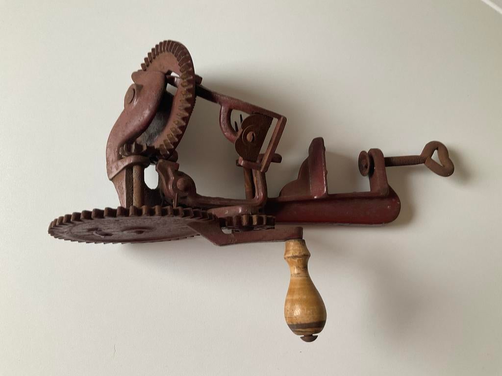 Antieke gietijzeren appelschilmachine, Ophalen of Verzenden