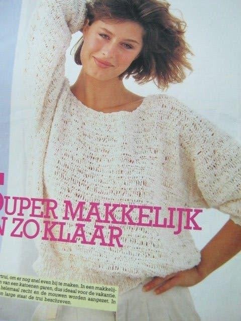 Haakpatroon  Makkelijke trui  S M L  nr  9076, Verzenden, Nieuw, Haken, Patroon of Boek