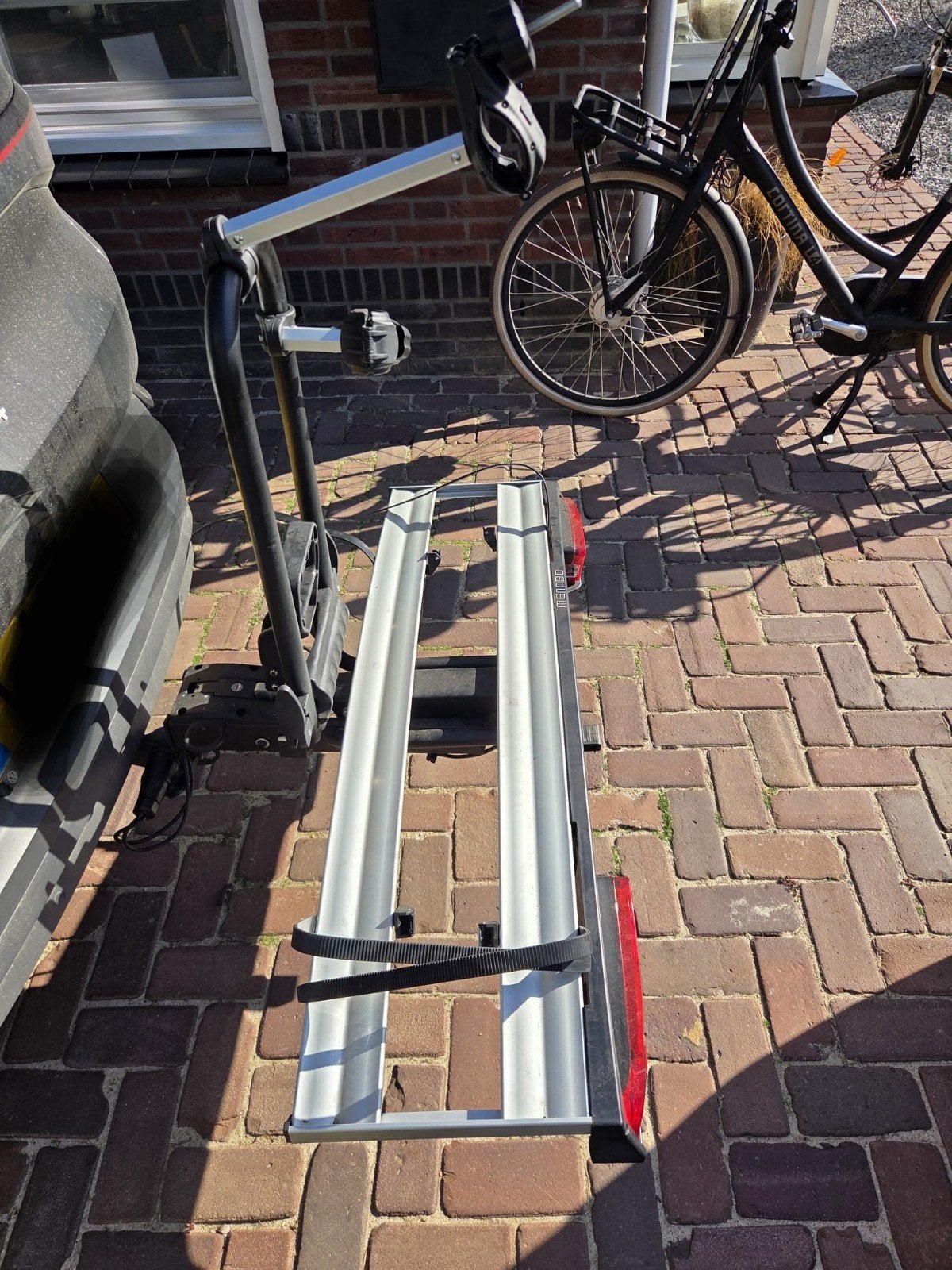 Menabo Alcor 2 fietsendrager, Auto diversen, Ophalen, Gebruikt, Brede banden, 2 fietsen