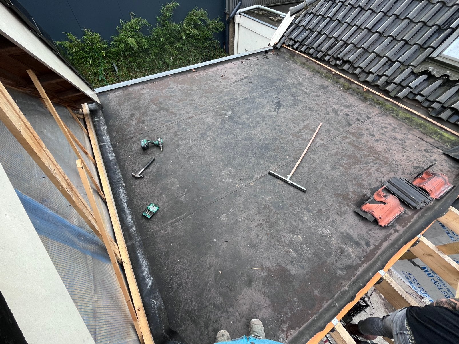EPDM dakbedekking 1,2mm en 4,1x4,4mtr groot, Ophalen, Kunststof, Gebruikt, Zwart