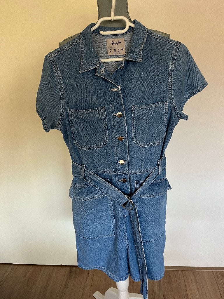 Denim playsuit/jumpsuit - H&M, Maat 38/40 (M), H&M, Blauw, Ophalen of Verzenden