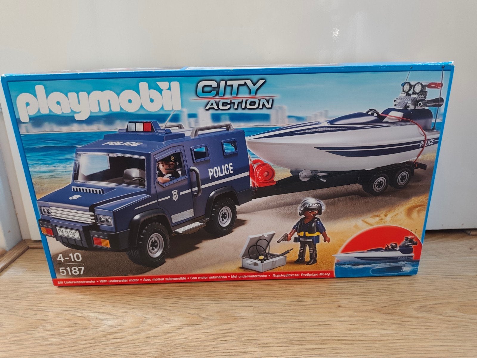 PLAYMOBIL City Action 5187 Politie Truck met Speedboot, Ophalen of Verzenden, Gebruikt, Jongen of Meisje