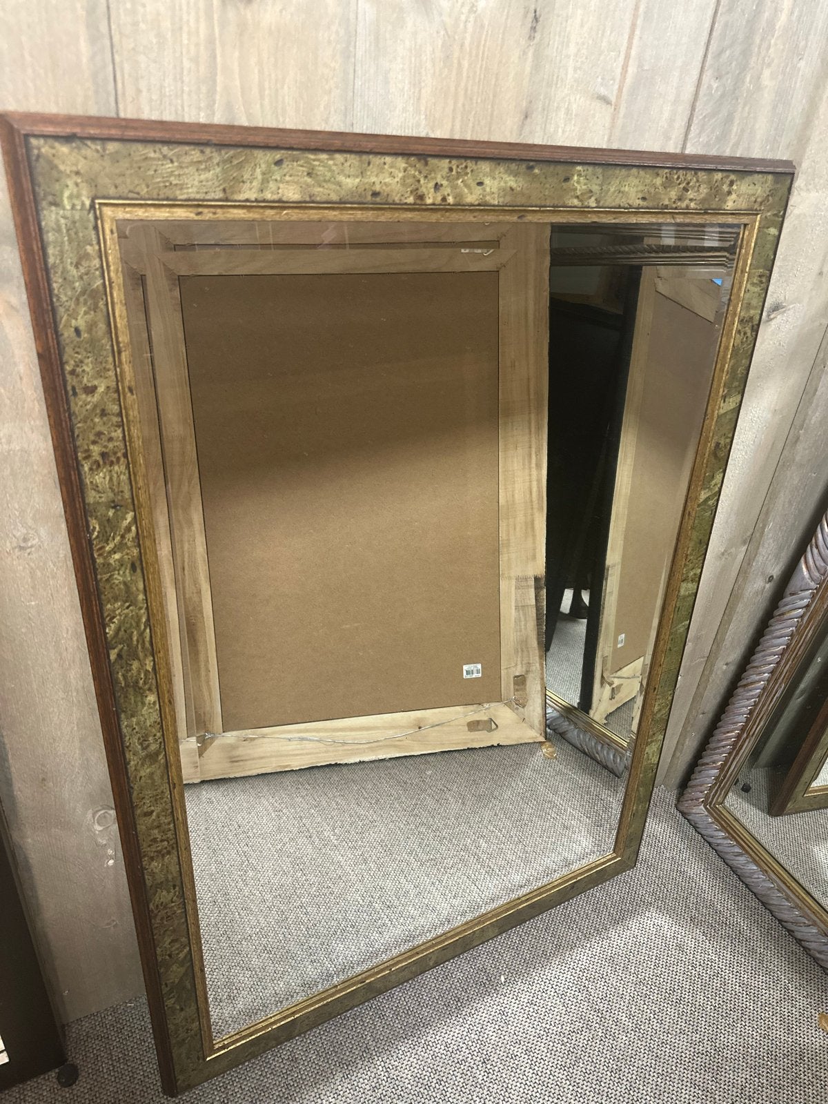 Vintage Spiegel New York groen met goud 113x83, Antiek en Kunst, Ophalen of Verzenden, Rechthoekig, 50 tot 100 cm, 100 tot 150 cm