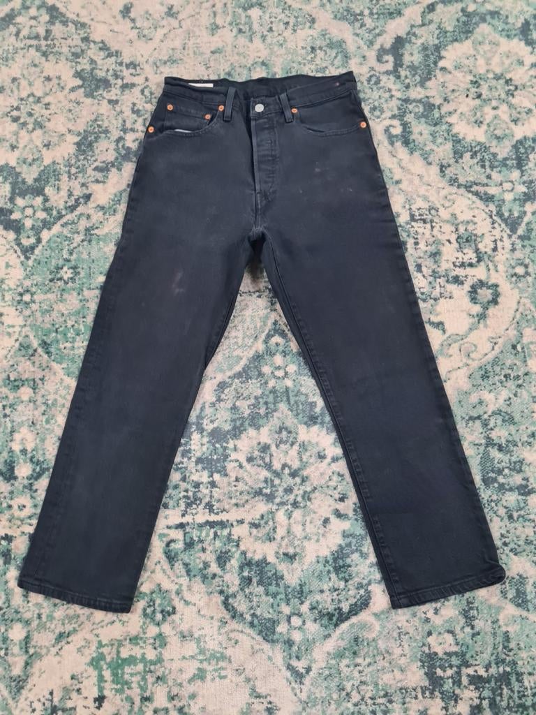 501 Levi's straight fit W28 L26 Dames Tulsi2826 Zwart, Zwart, Ophalen of Verzenden, Zo goed als nieuw, W28 - W29 (confectie 36)