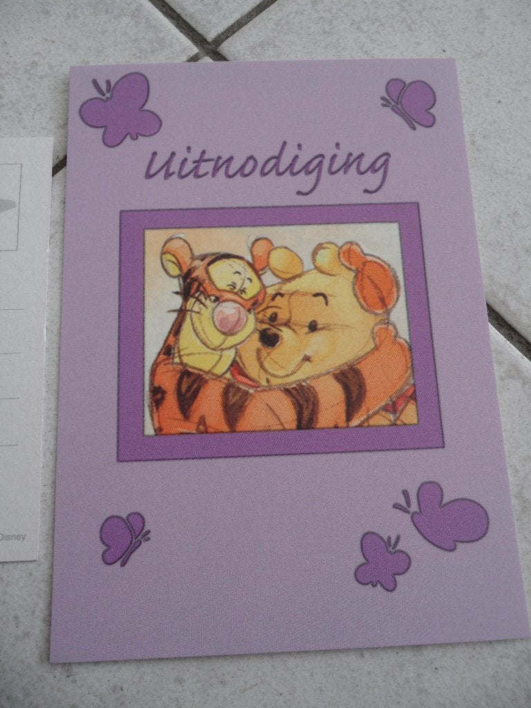5 winnie the pooh uitnodigingskaarten, Ophalen of Verzenden, Nieuw