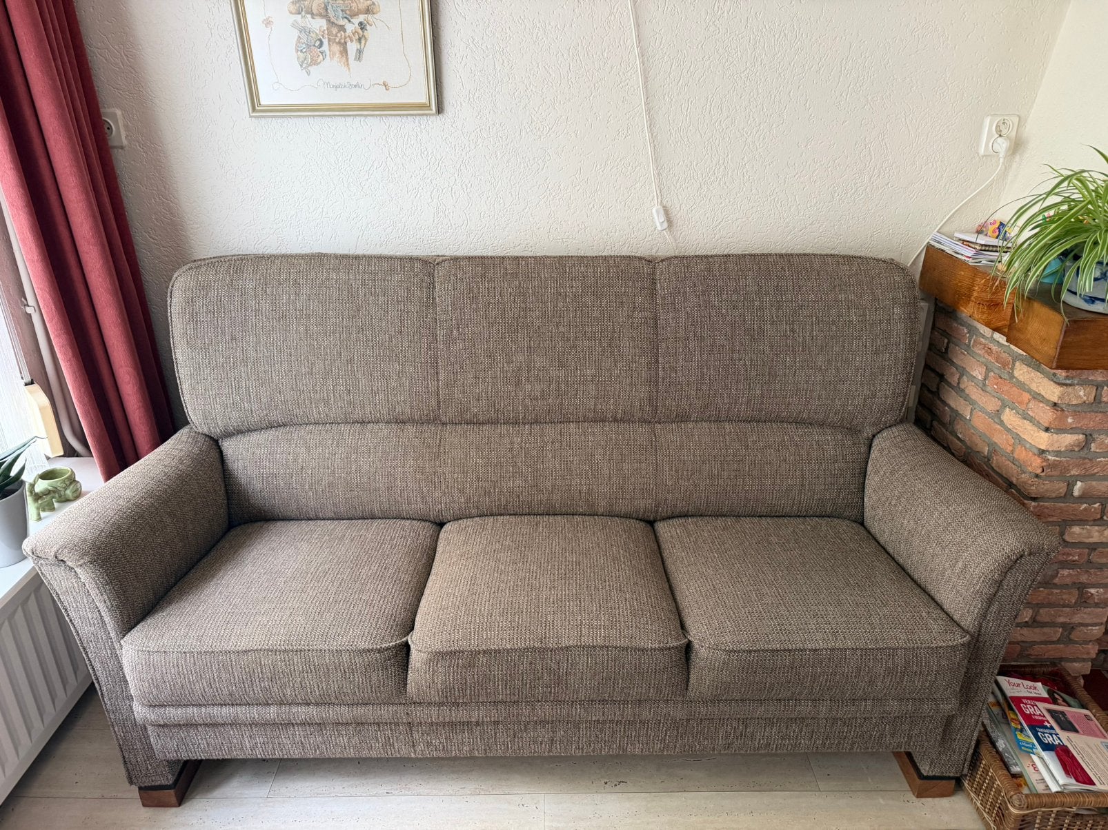 3 zits bank, Ophalen, Tweepersoons, 75 tot 100 cm, Zo goed als nieuw