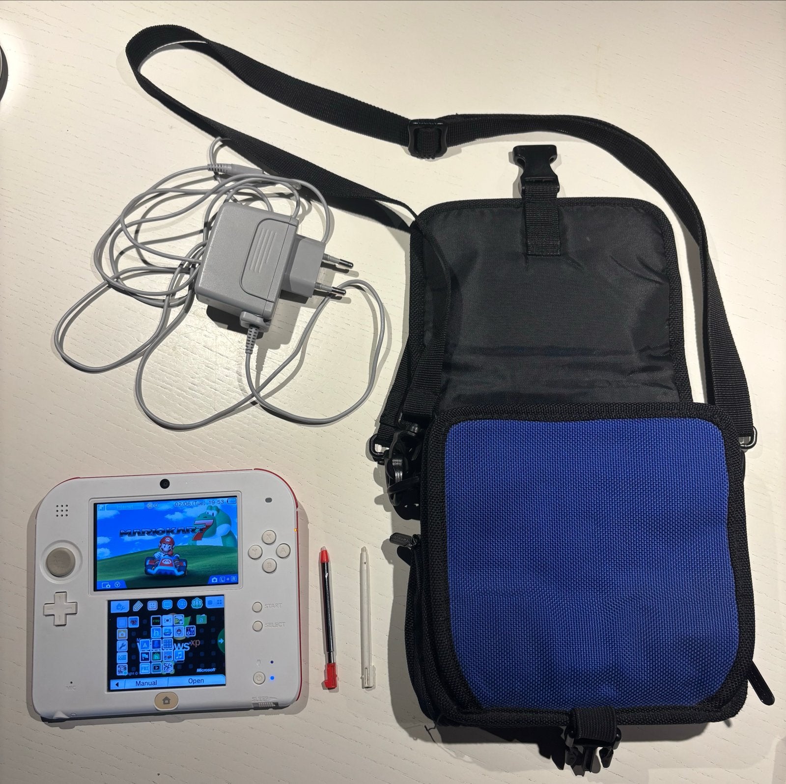 Nintendo 2DS Mario kart editie - homebrewed - spellen, Met games, Wit, 2DS, Ophalen of Verzenden