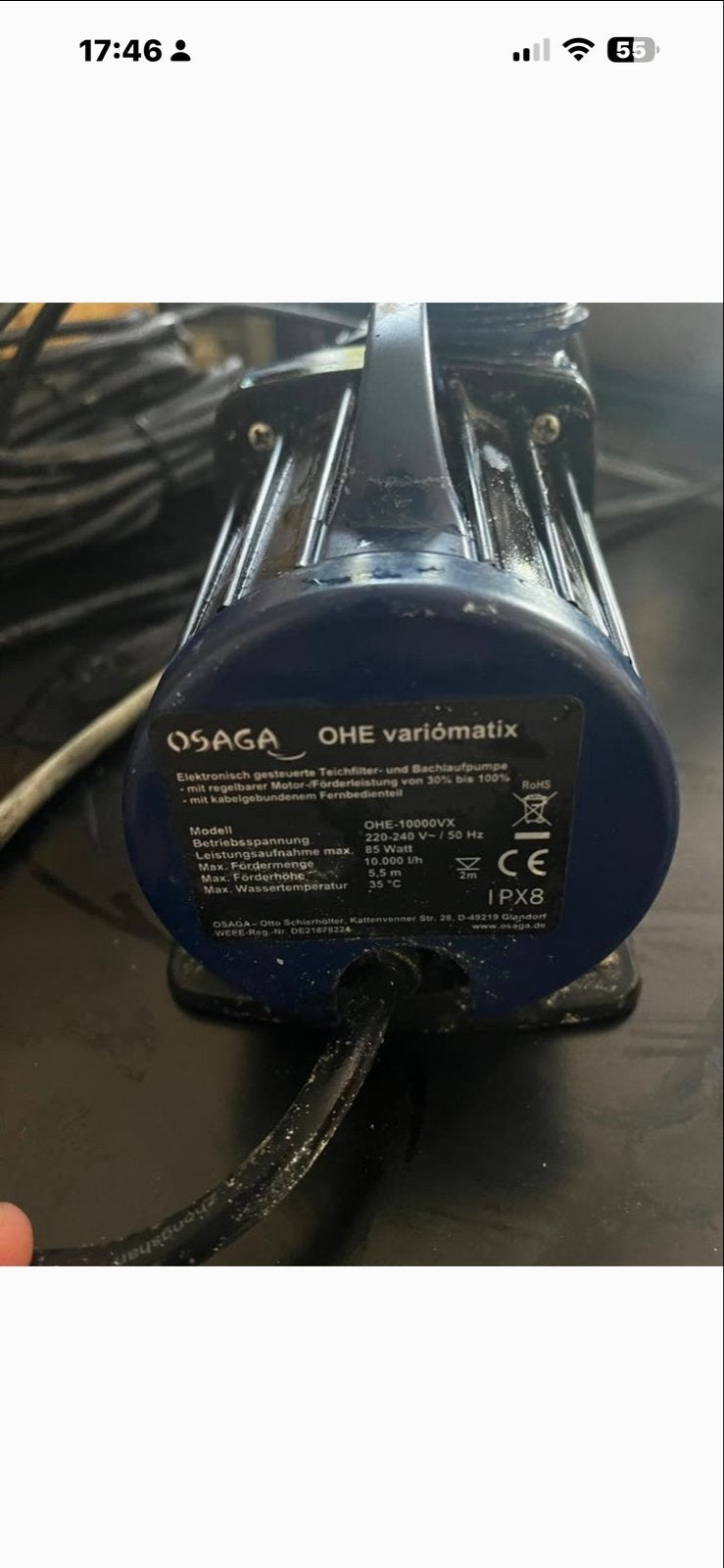 Osaga OHE Variomatix Vijverpomp - 10.000 l/u, Ophalen, Gebruikt, Vijverpomp